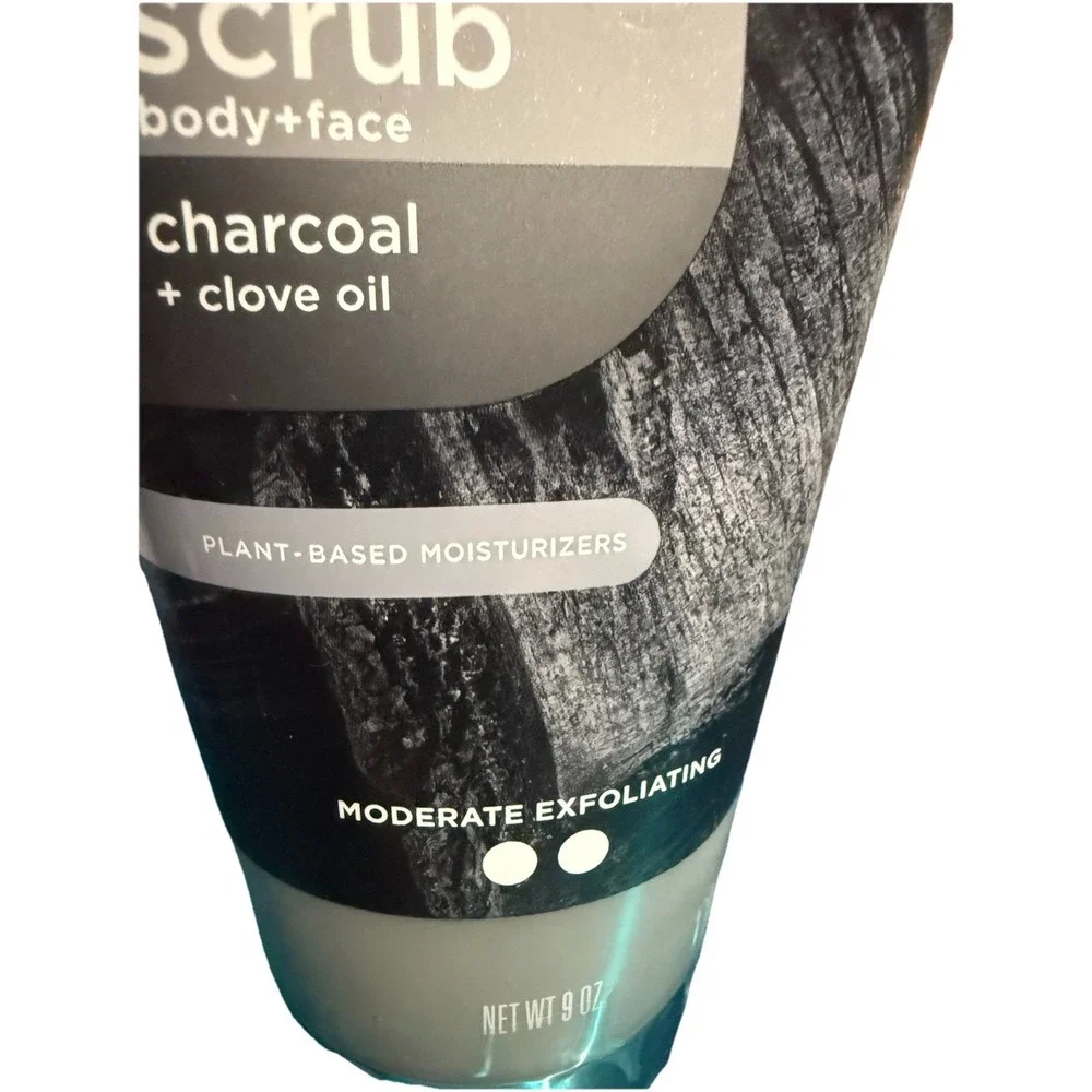 DOVE MEN + CARE Body and Face Scrub Charcoal & 9 Ounce (Pack of 1), Grey